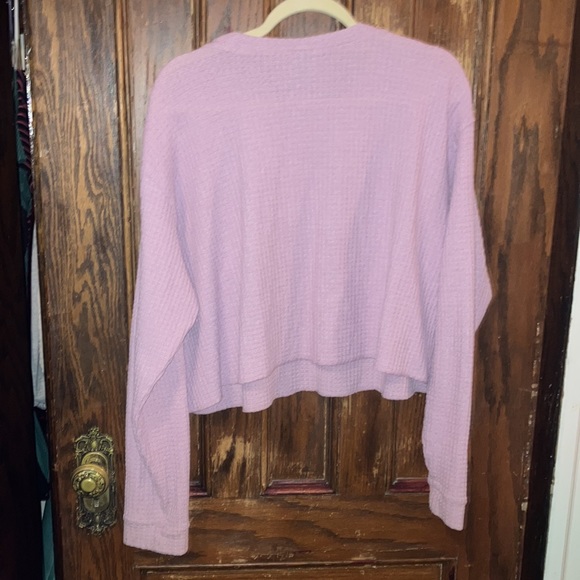 Wild Fable Pink Waffle Knit Pocket Crop Top - Picture 4 of 7